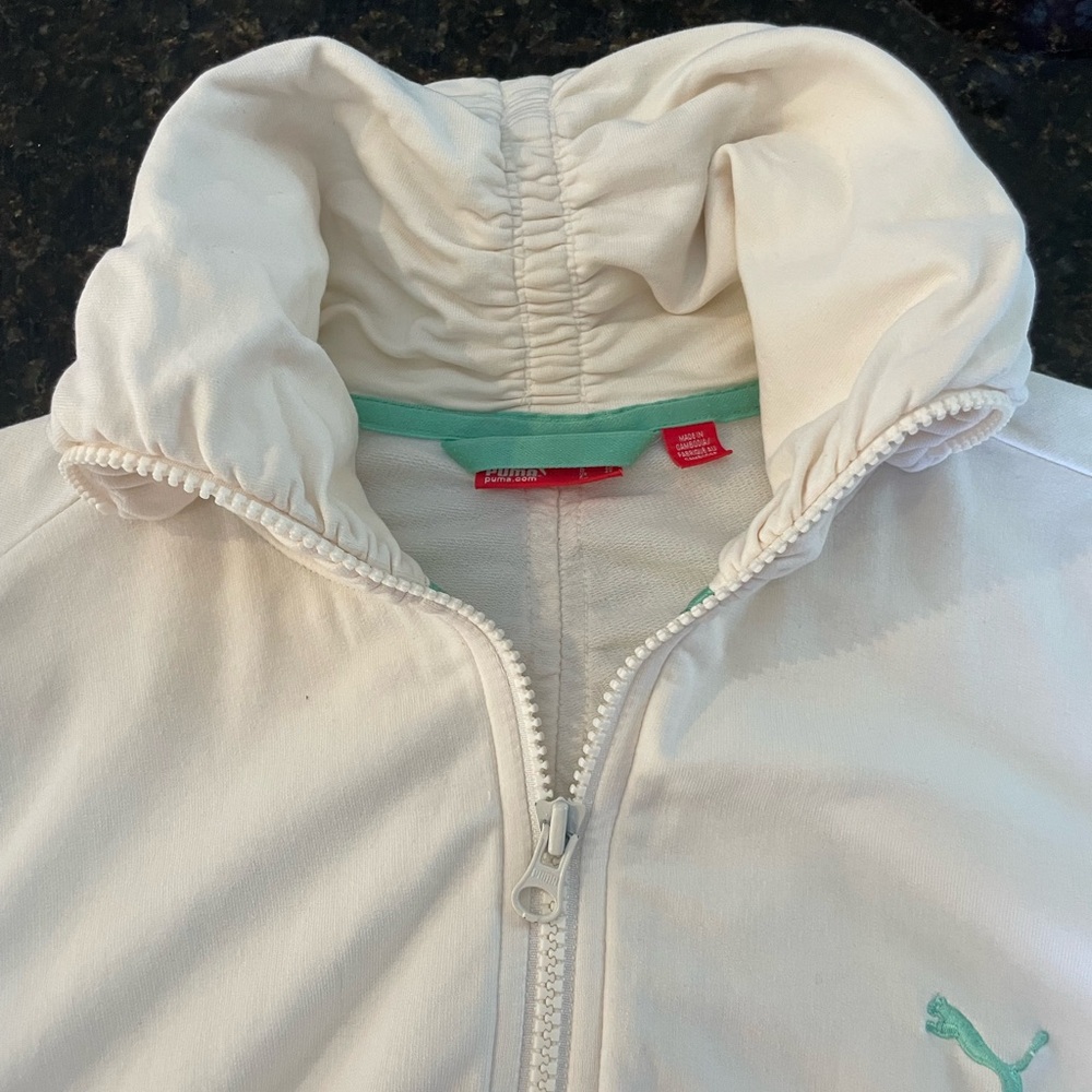 Puma Cream Jacket with Teal Accent